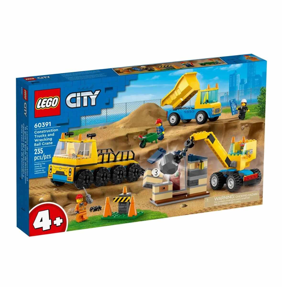 Lego City Camioane de constructie si macara cu bila pentru demolari 60391