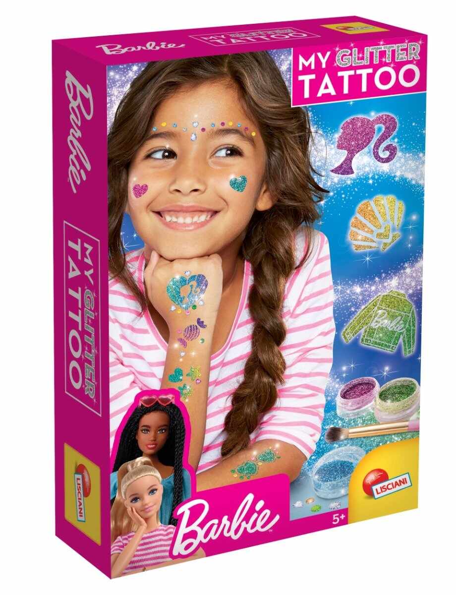 Set de tatuaje cu sclipici Lisciani, Barbie