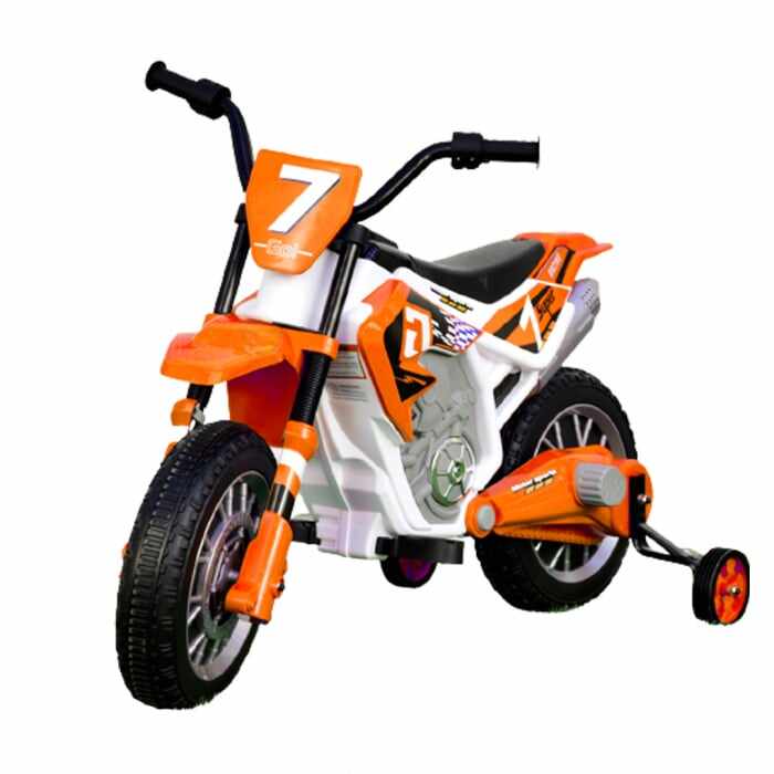 Motocicleta electrica Kinderauto BJH022 70W 12V PREMIUM, culoare Portocaliu