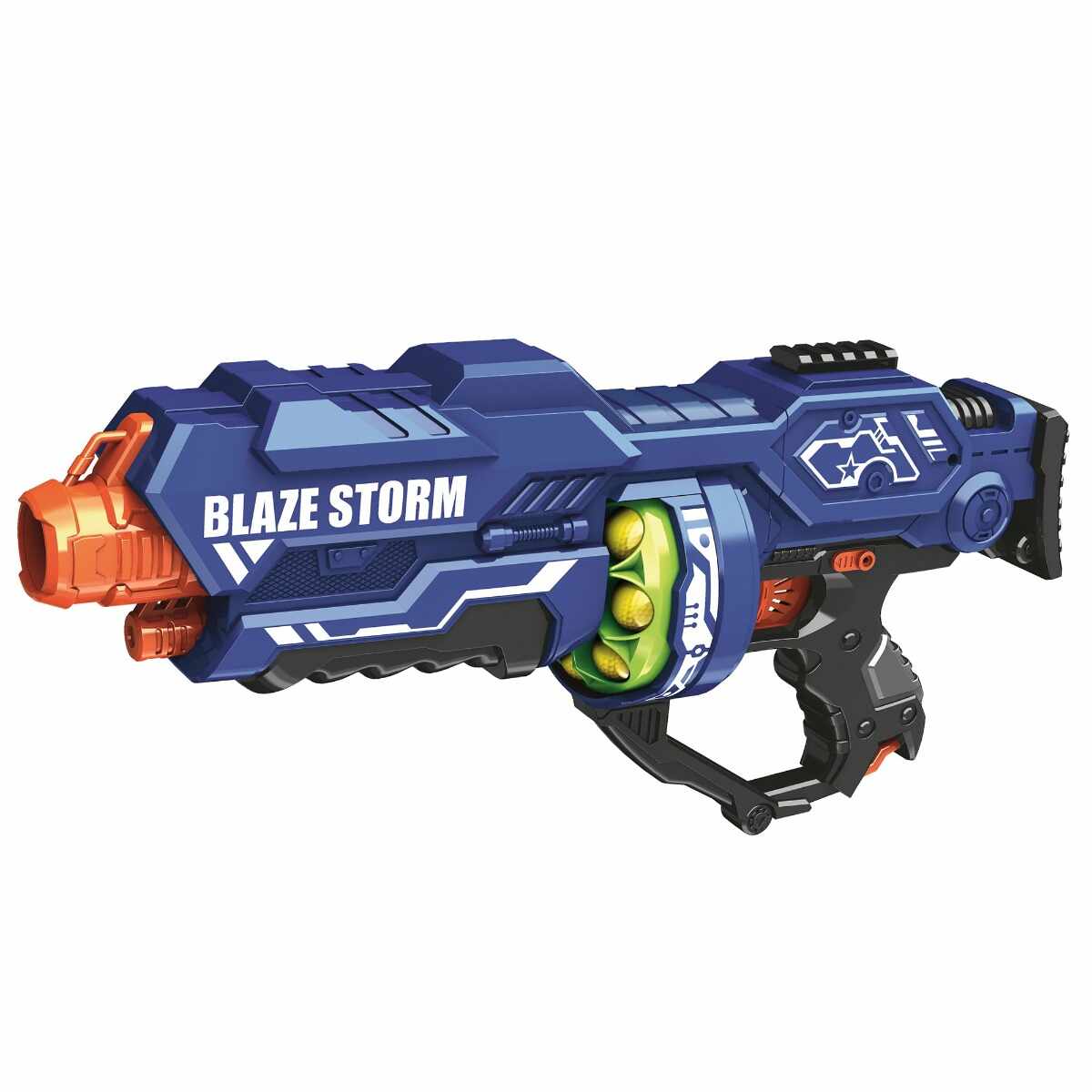 Pistol Blaze Storm, Zapp Toys, cu 12 bile din burete, Albastru