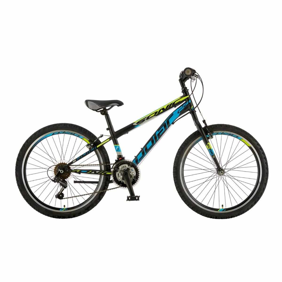 Bicicleta Polar, Sonic, 24 inch, Negru Verde Albastru