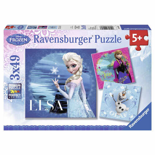 Puzzle Ravensburger Frozen Elsa, Anna Si Olaf, 3X49 Piese