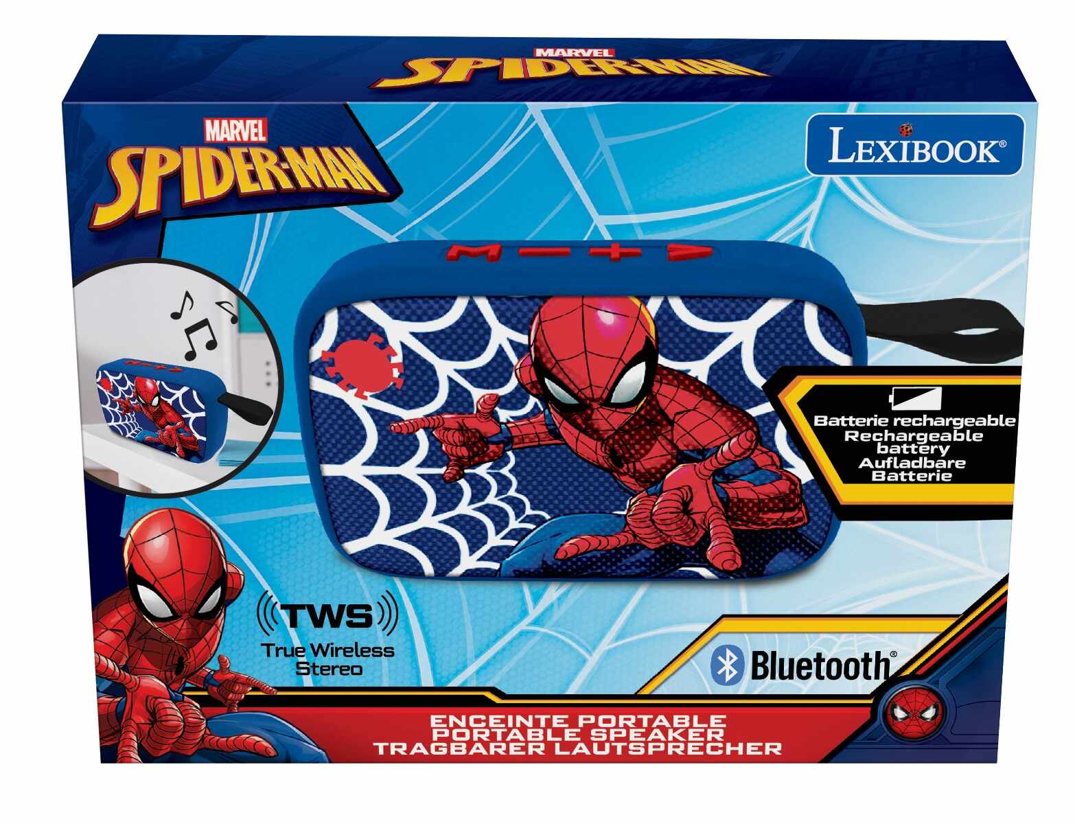 Boxa portabila Bluetooth, Lexibook, Spiderman