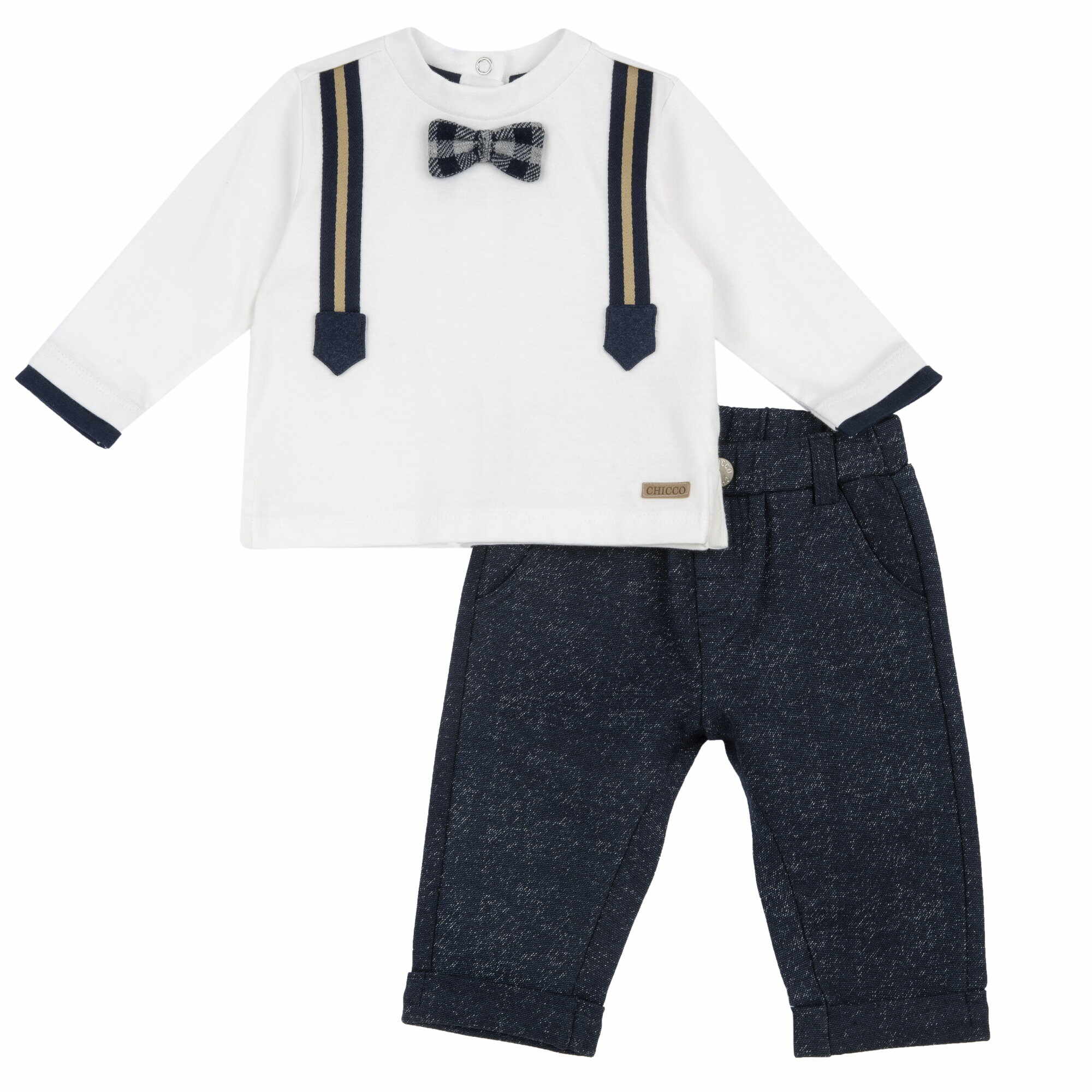 Costum copii Chicco, bluza si pantaloni, albastru inchis, 75727-65MFCO
