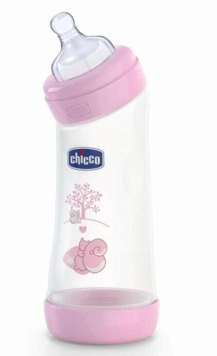 Biberon Chicco WellBeing PP in unghi girl 250ml t.s. flux normal 0+luni 0BPA