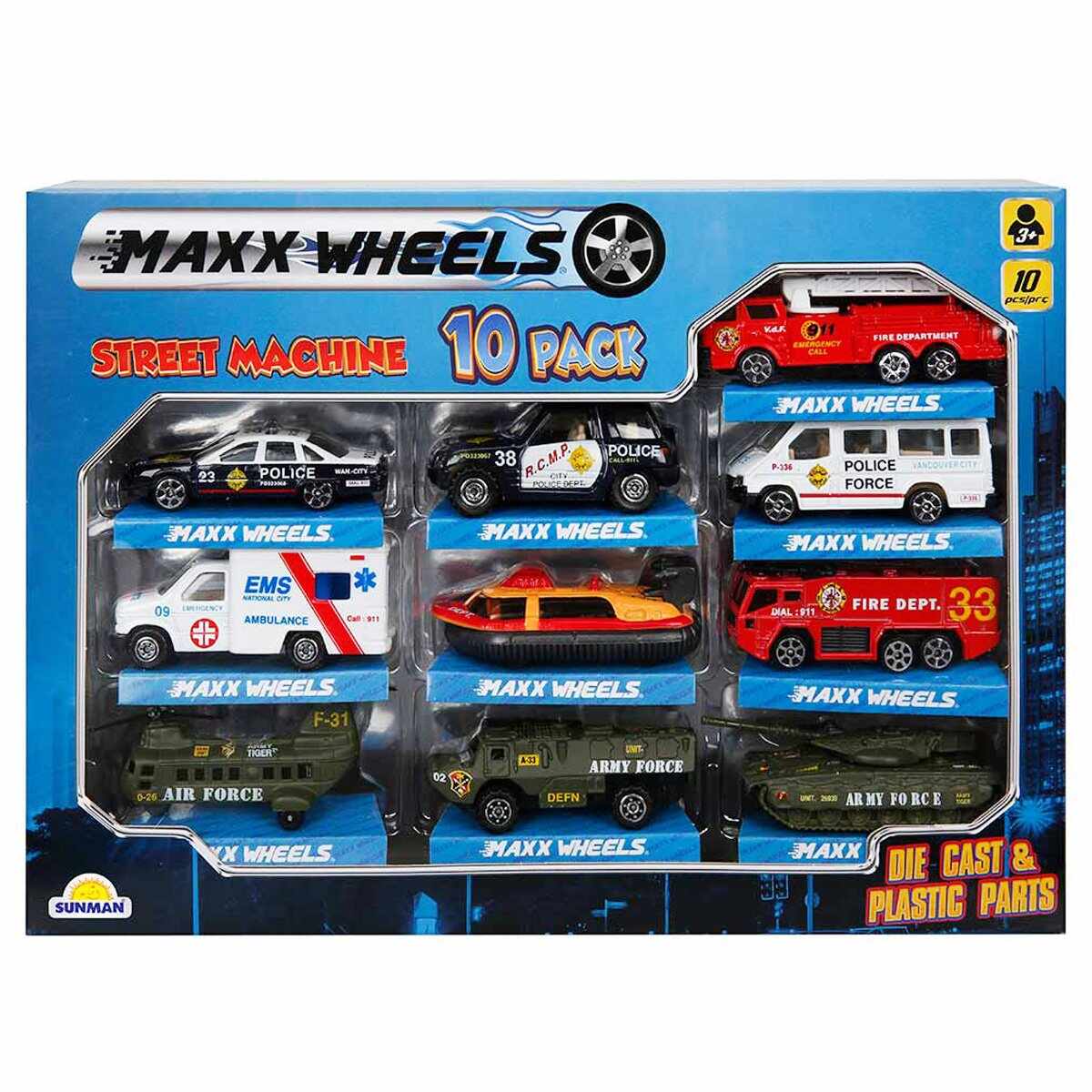 Set 10 masinute pentru interventie, Maxx Wheels