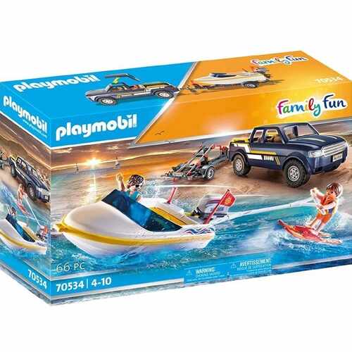 Set de Constructie Playmobil Camion cu Barca de Viteza