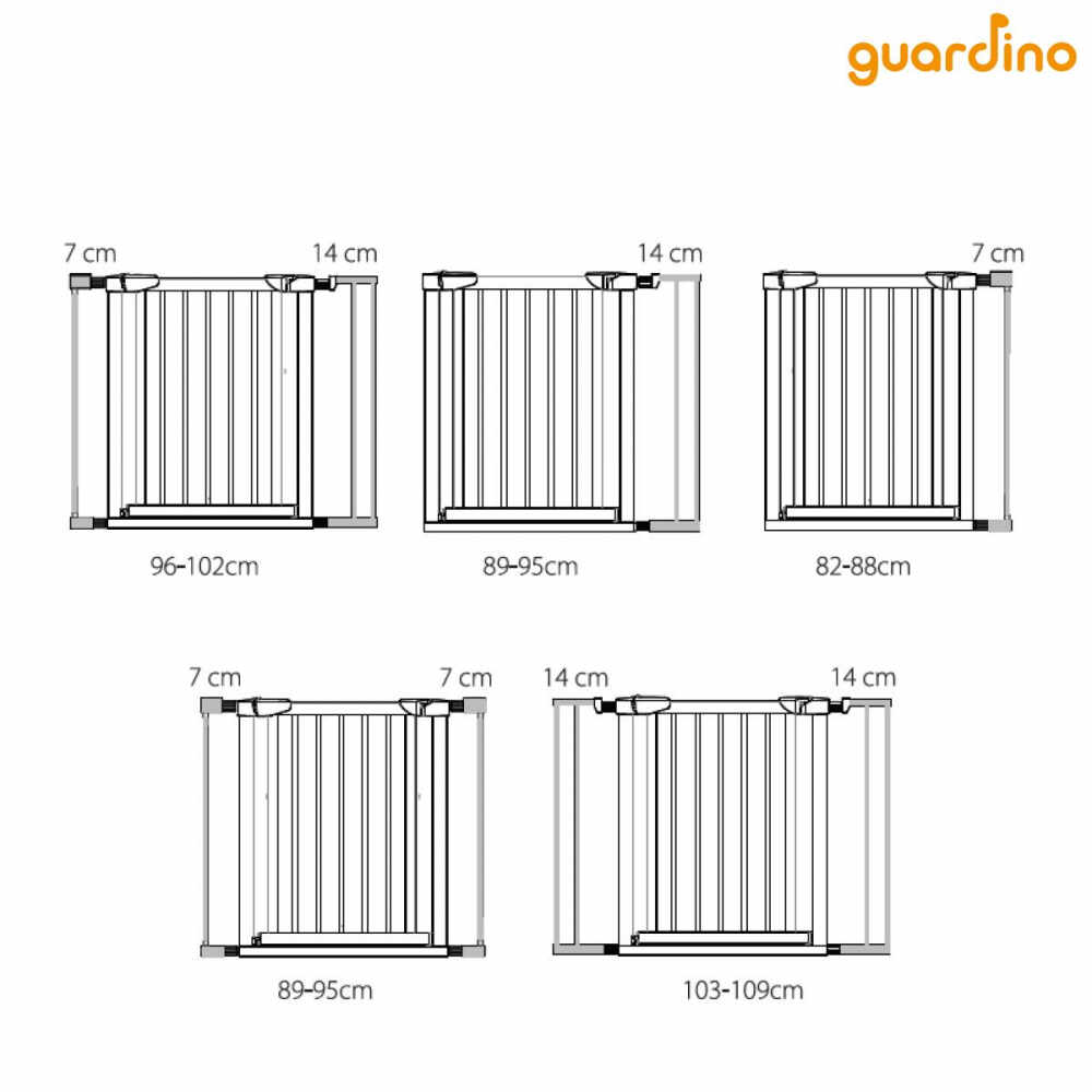 Extensie poarta de siguranta pentru copii Guardino 14 cm metal alb 700012