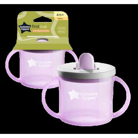 Cana Tommee Tippee First Cup, 190 ml, 4 luni +, Mov, 1 buc