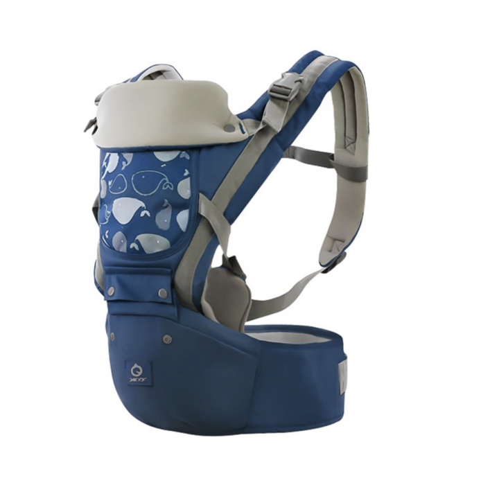 Marsupiu ergonomic cu scaunel de sustinere, SR04, albastru