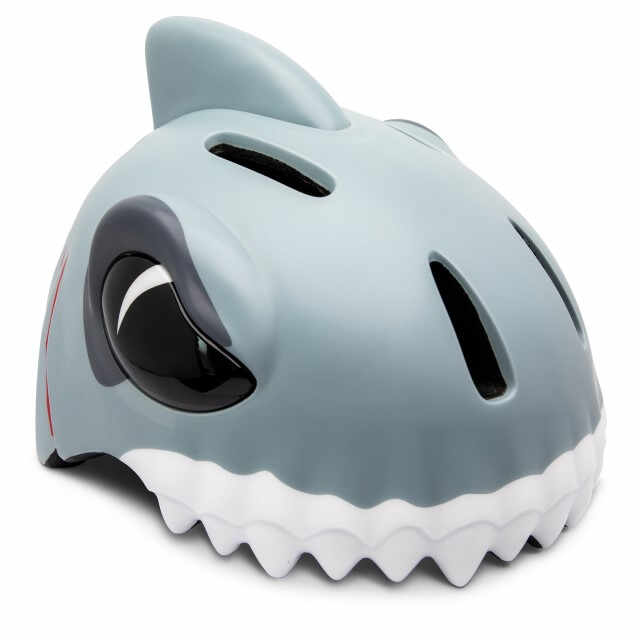 Casca protectie pentru copii, model 3D, dimensiune reglabila 49-55 cm, 2-7 ani, Shark Gri