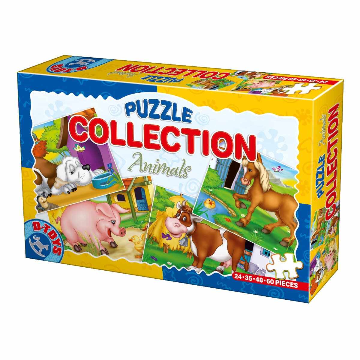 Colecție 4 puzzle-uri Animale de 24, 35, 48 și 60 piese