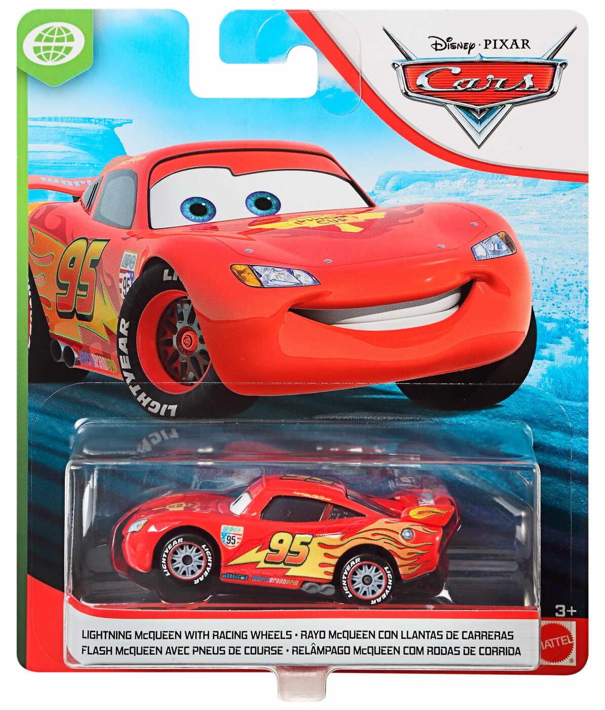 Masinuta - Disney Cars - Lightning McQueen With Racing Wheels | Mattel