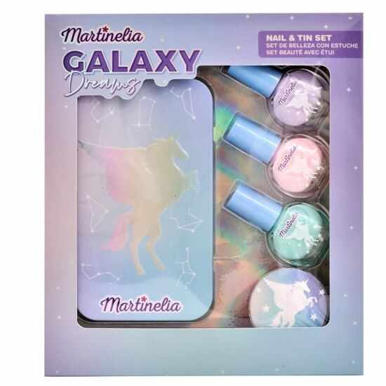 Set 4 produse de ingrijire unghii pentru copii Galaxy Dreams Nails Tin Box Martinelia