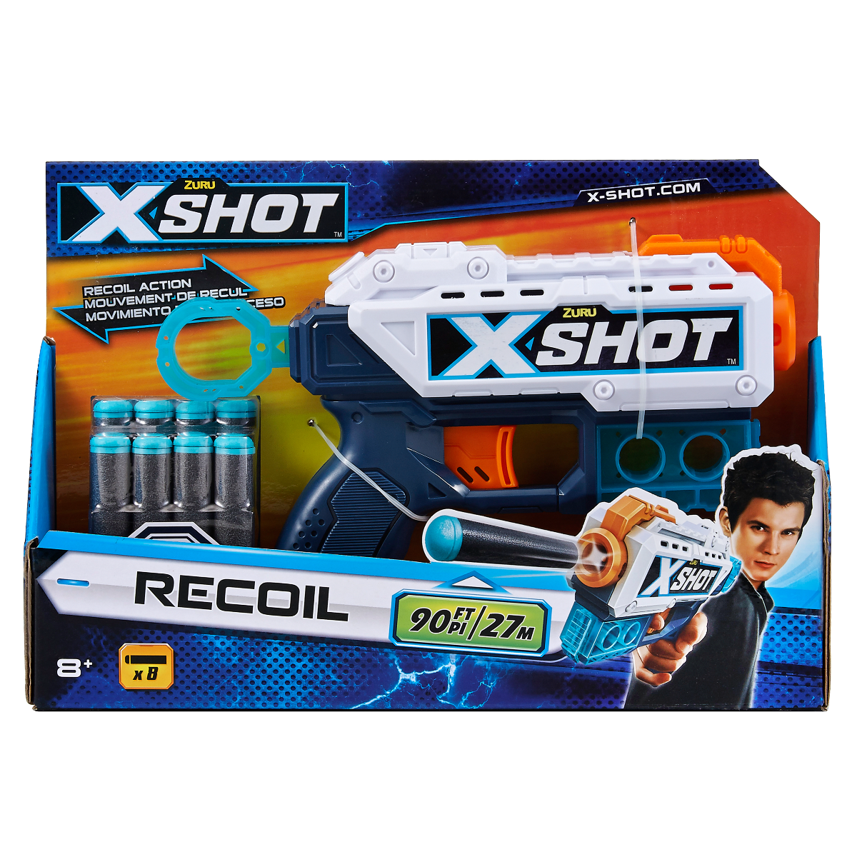 Blaster X-Shot Excel Kickback cu 8 gloante de spuma