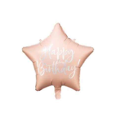 Balon folie roz pudrat happy birthday 40 cm