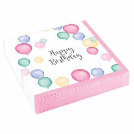 Servetele happy birthday baloane 25x25 cm
