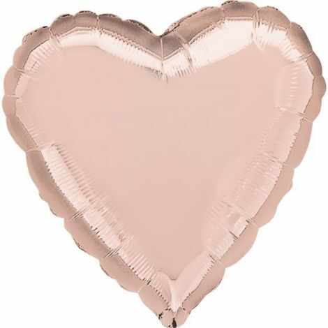 Balon folie inima rose gold 43 cm