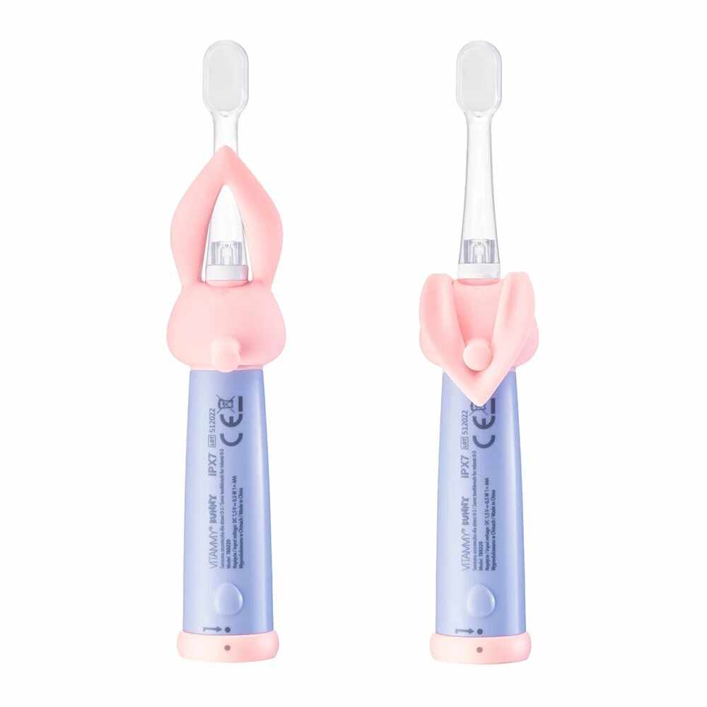 Periuta de dinti electrica Vitammy Bunny Light Pink pentru copii 0-3 ani