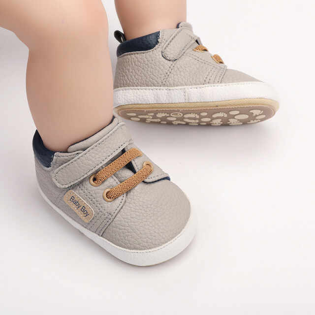 Pantofiori gri pentru baietei - Baby Boy