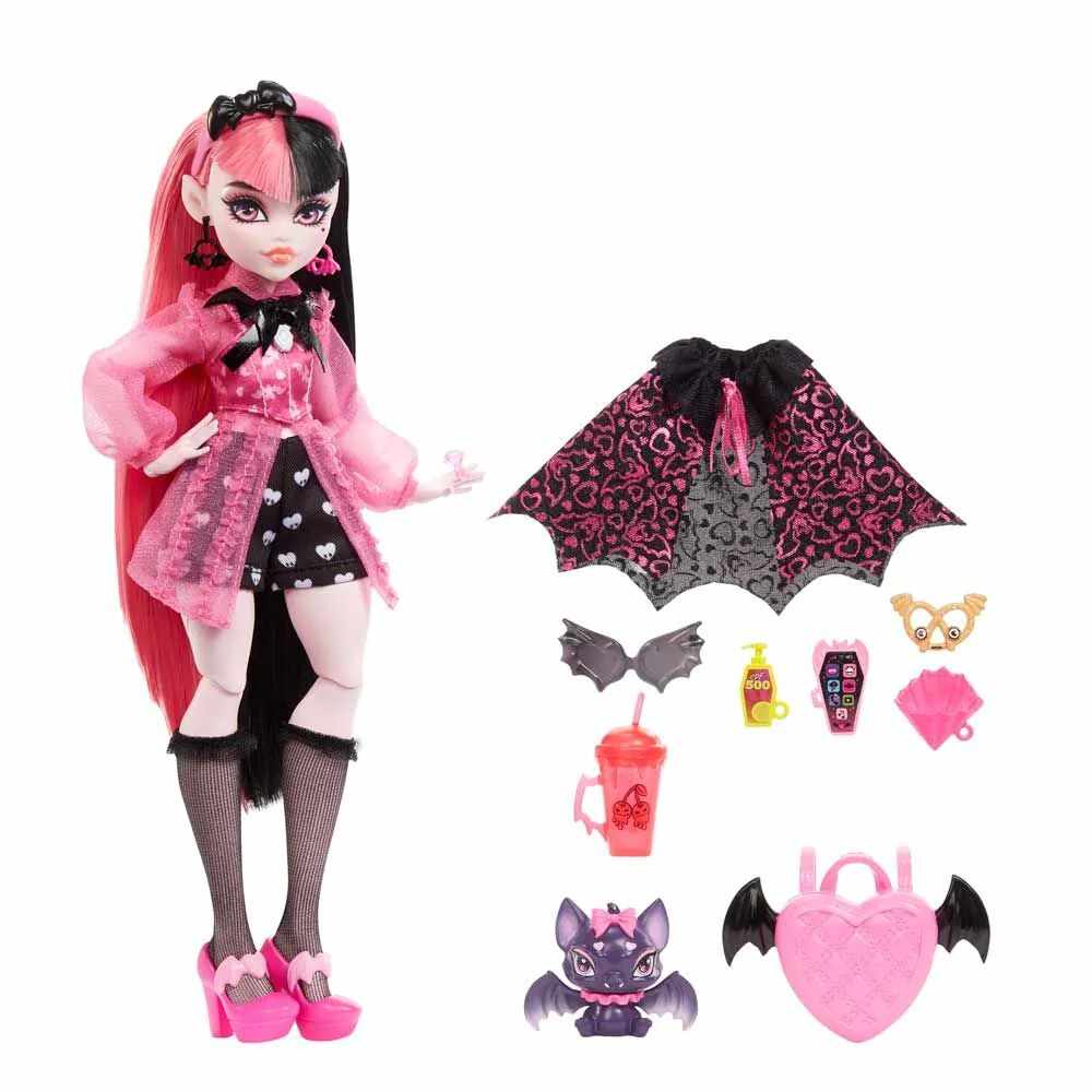 Papusa Mattel Monster High Draculaura cu animalut si accesorii