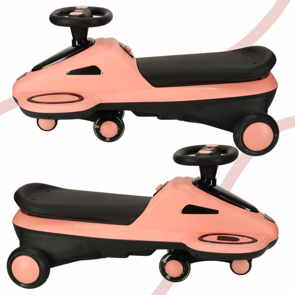 Masinuta fara pedale cu efecte sonore si luminoase LED 74 cm Pink