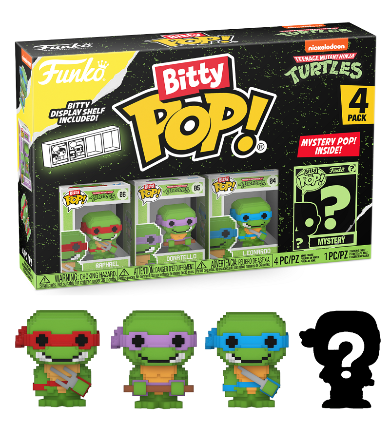Set 4 figurine - Pop! Bitty - Teenage Mutant Ninja Turtles 8-Bit | Funko
