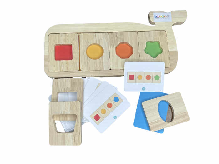 Joc Montessori Recunoaste si Potriveste formele si culorile, Piosso, din lemn