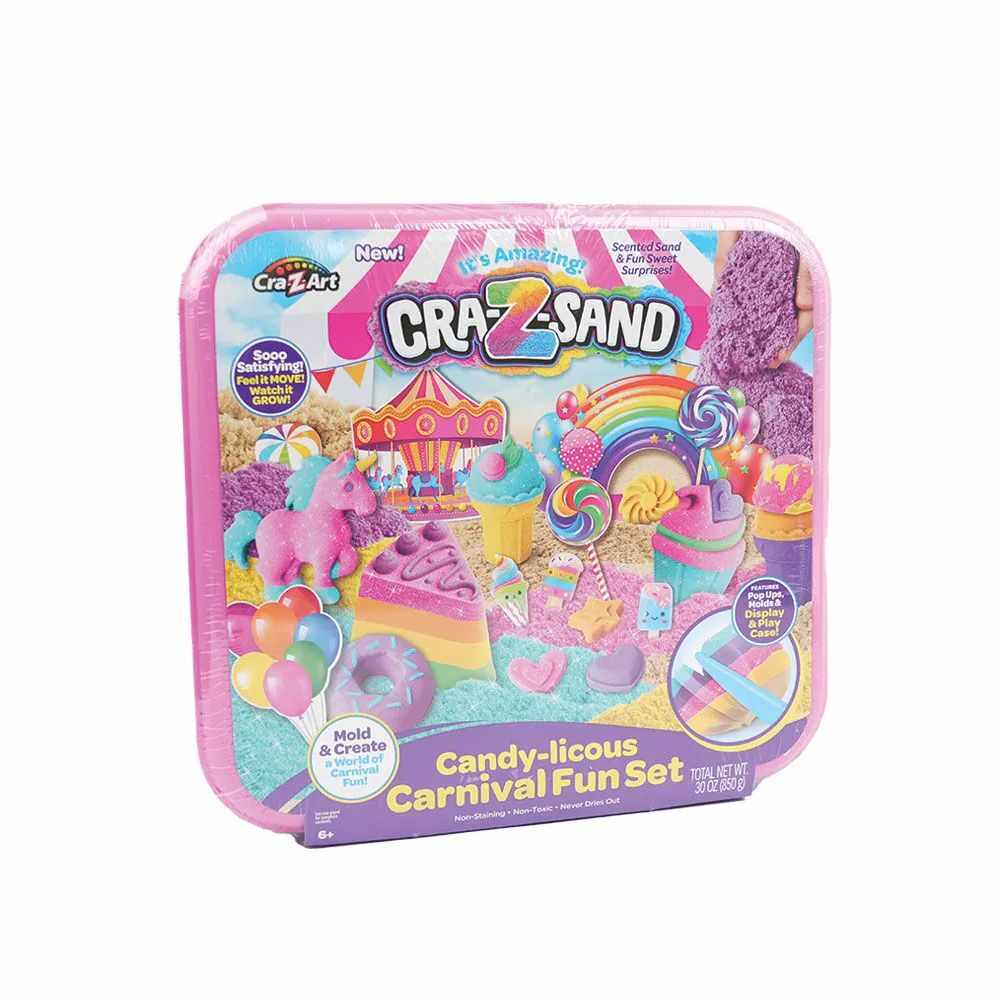 Set creativ produse patiserie cu nisip kinetic CrazArt Cra-Z-Sand Candylicous Carnival Fun set 19658