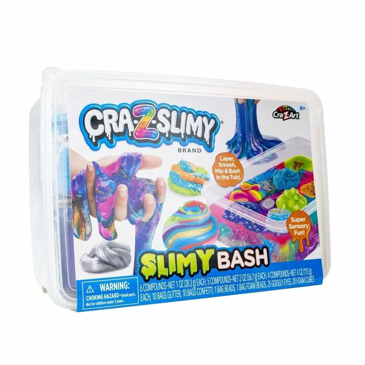 Set creativ Slime in recipient cu capac CrazArt Cra-Z-Slimy Slimy Bash 79558