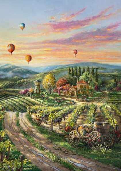 Puzzle - Kinkade: Peaceful Valley Vineyard - 1000 piese | Schmidt