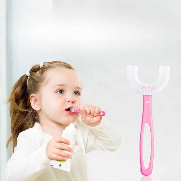 Periuta de dinti circulara, pentru copii, Empria, Roz