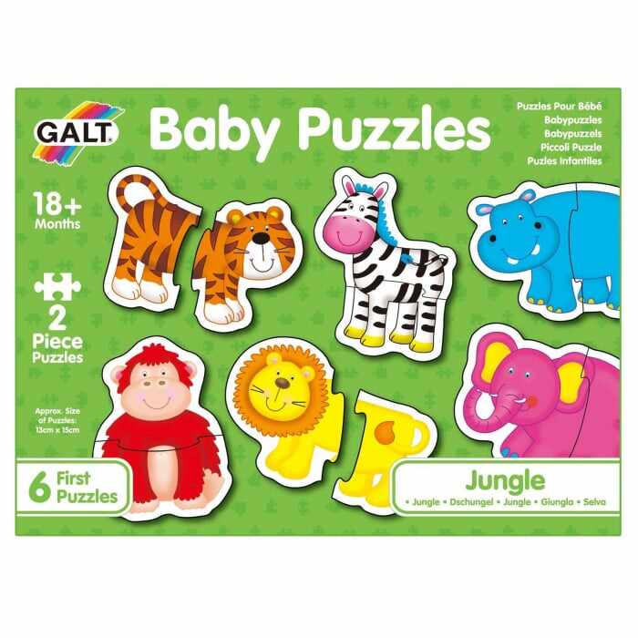 Baby Puzzle: Animale din jungla (2 piese), Galt, 1-2 ani +