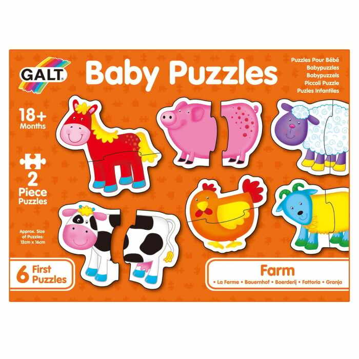 Baby Puzzle: Ferma (2 piese), Galt, 1-2 ani +
