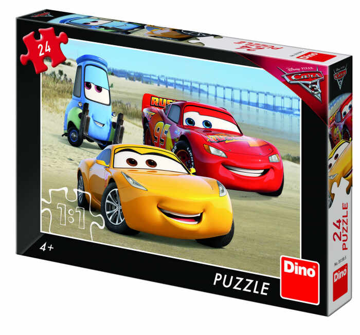 Puzzle - Cars 3 la mare (24 piese), Dino, 4-5 ani +