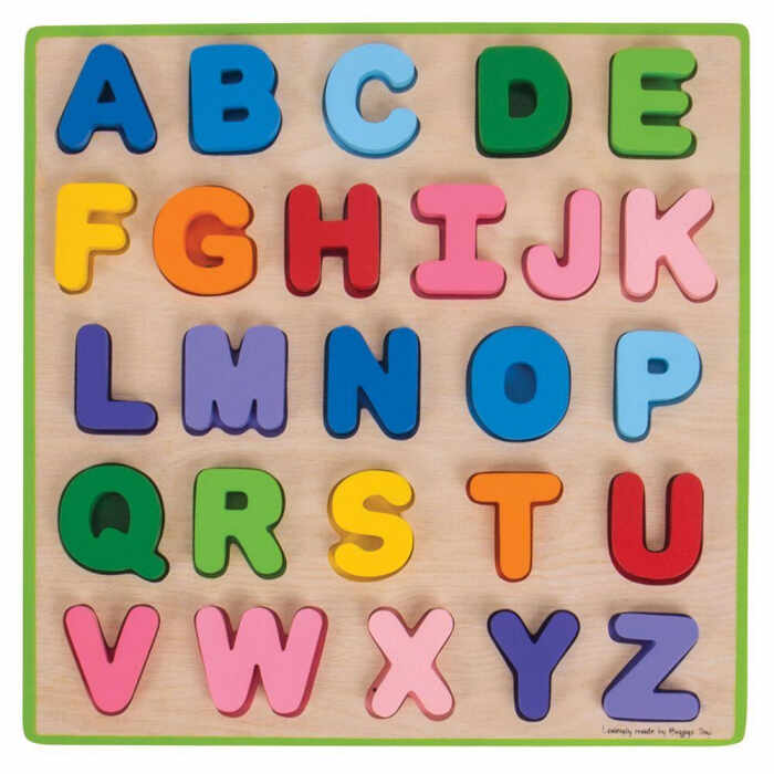Puzzle colorat - alfabet, BIGJIGS Toys, 2-3 ani +