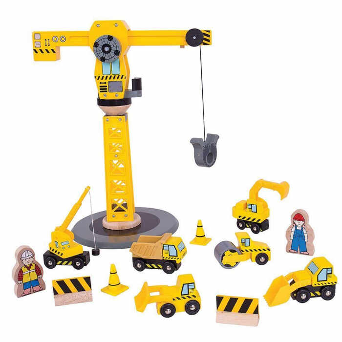 Set constructie - Macara, BIGJIGS Toys, 2-3 ani +