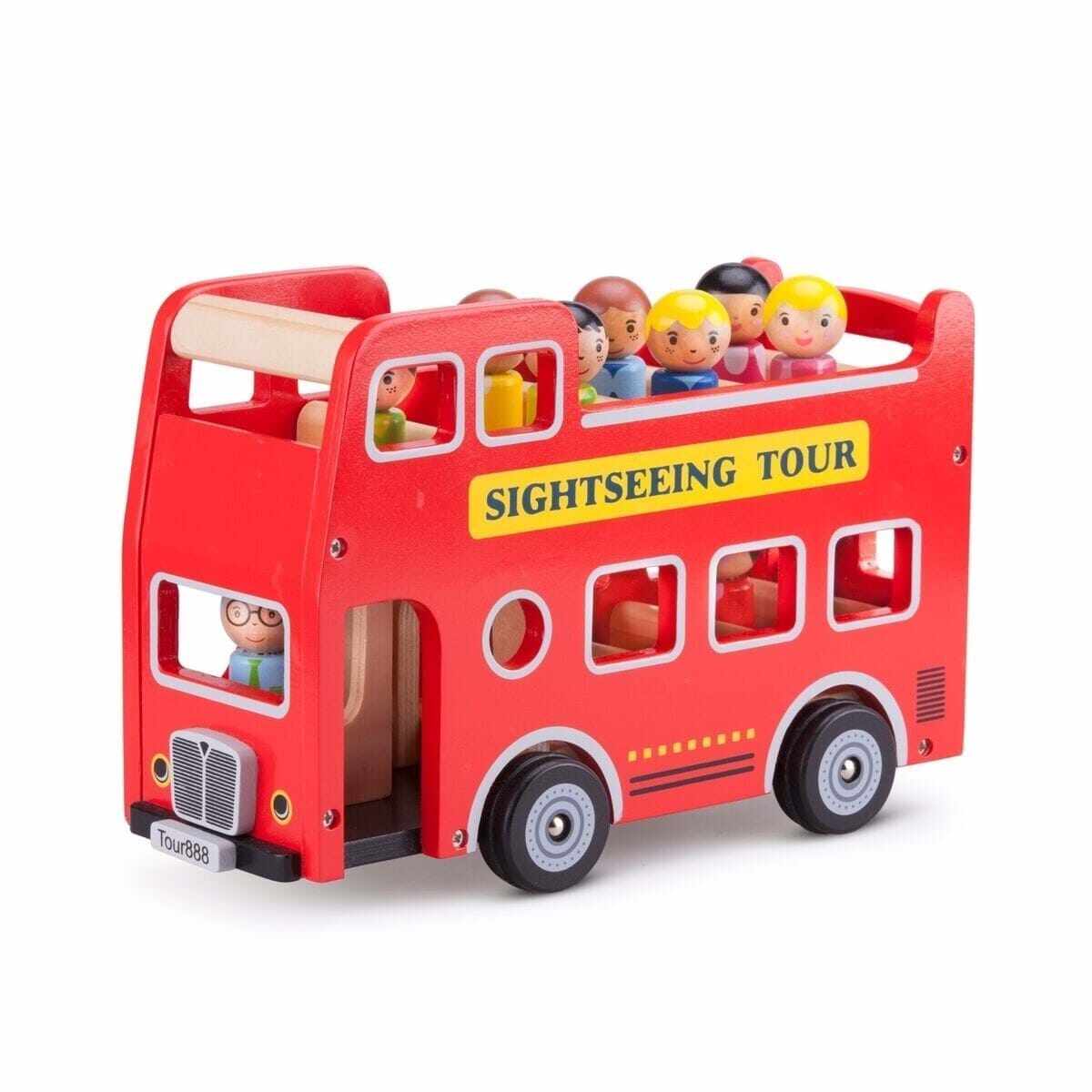 Autobuz turistic cu 9 figurine, New Classic Toys, 2-3 ani +