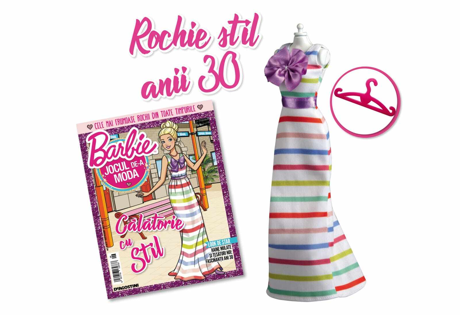 Colectia Barbie Jocul de-a Moda - Nr. 06 - Rochie stil anii 30, DeAgostini, 2-3 ani +