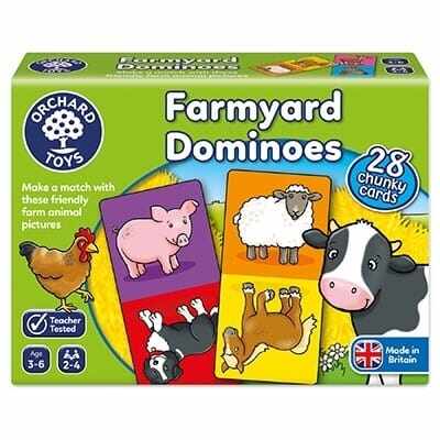 Joc educativ domino Ferma FARMYARD DOMINOES, Orchard Toys, 2-3 ani +