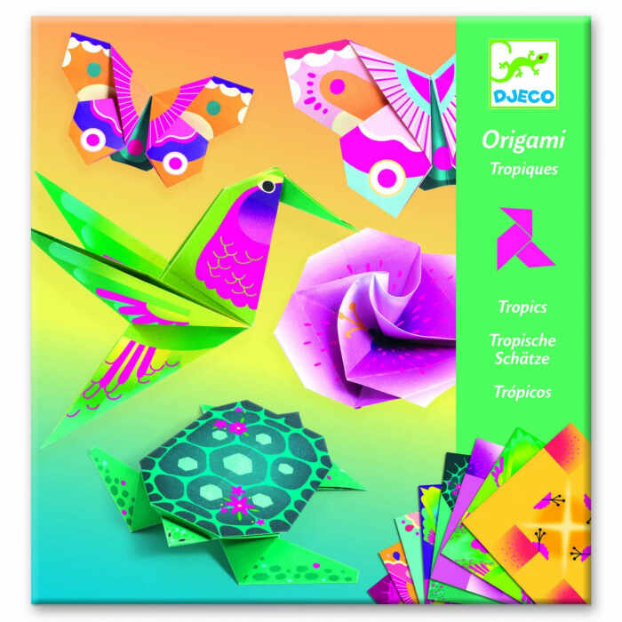 Origami Djeco, animale si flori exotice, 2-3 ani +