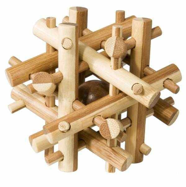 Joc logic IQ din lemn bambus Magic sticks, Fridolin, 8-9 ani +