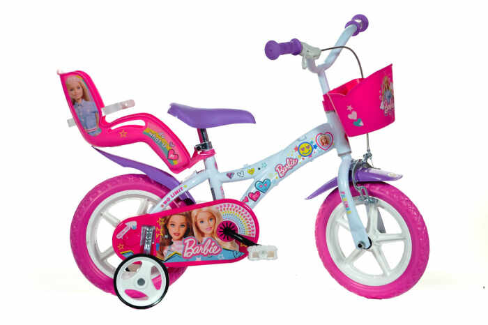 Bicicleta copii 12 - Barbie la plimbare, DINO BIKES, 4-5 ani +