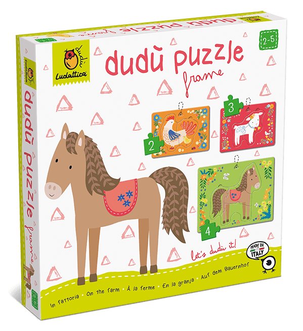 Dudu puzzle in rama 2-3-4 piese - Animale de la ferma, Ludattica, 2-3 ani +