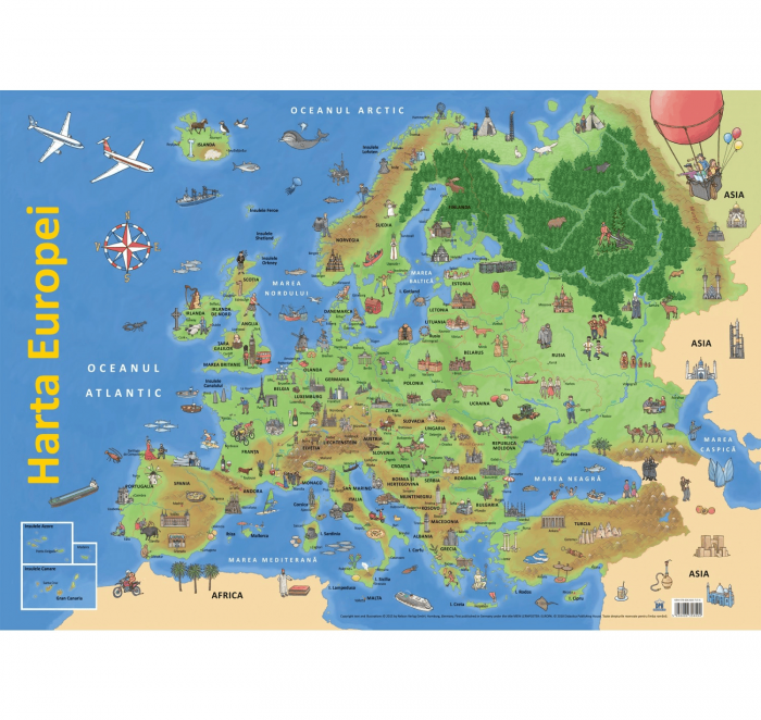 Plansa - Harta Europei, DPH, 6-7 ani +