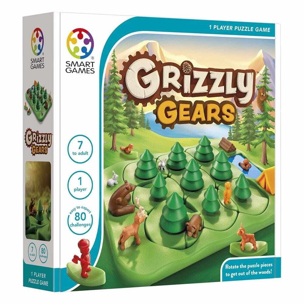 Smart Games - Grizzly Gears, joc de logica cu 80 de provocari, 7+ ani