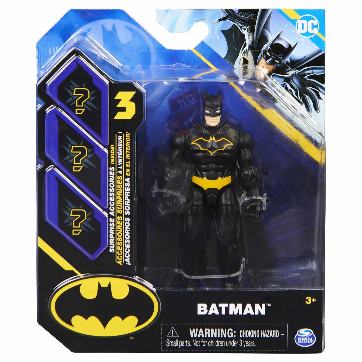 Figurina Batman articulata cu 3 accesorii surpriza - 10 cm | Spin Master