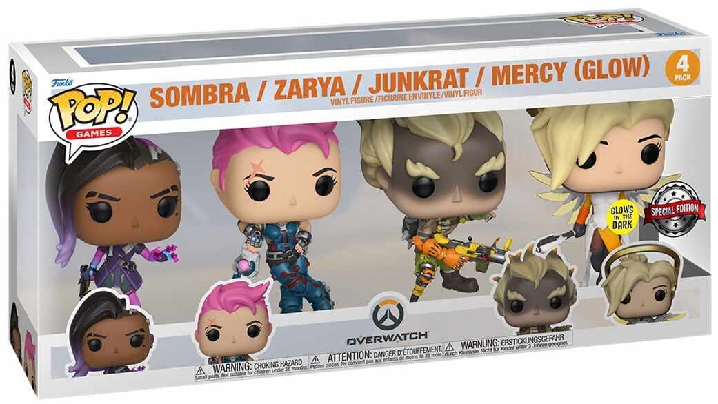 Set figurine - Pop! Games - Overwatch - Sombra , Zarya , Junkrat & Mercy Vaulted Rare | Funko