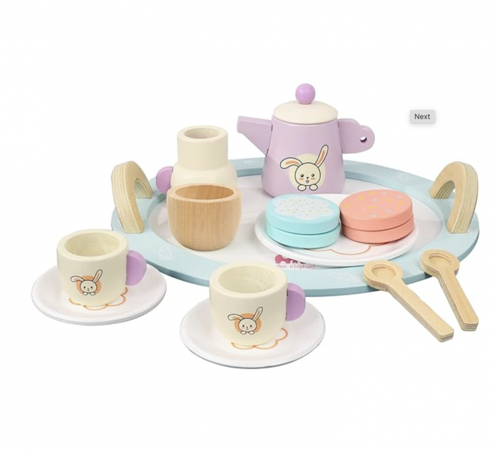 Set Montessori Pastel de ceai cu desert, din lemn