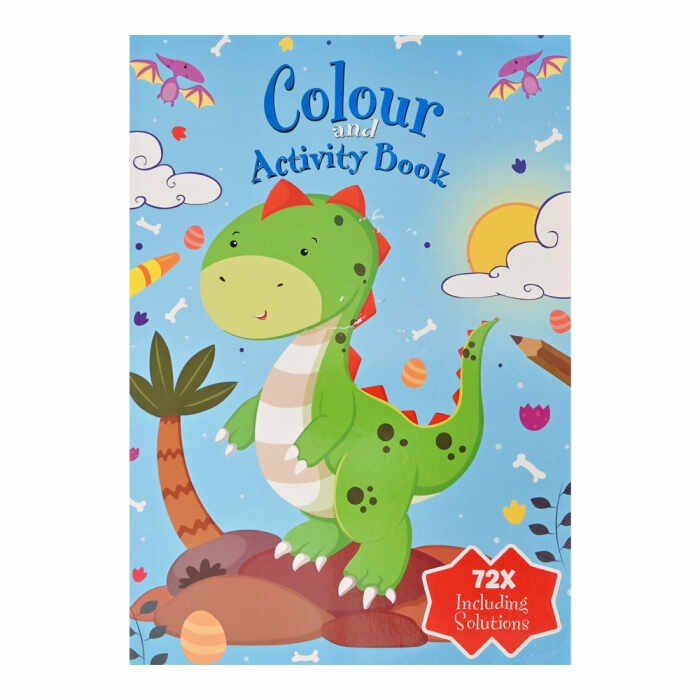 Carte de colorat cu activitati - dinozauri